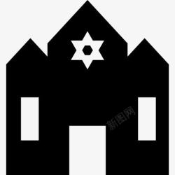 犹太教堂教堂正面图标高清图片