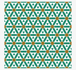 绿色欧式复古三角形墙布矢量图素材