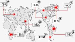 ppt数据比例地图百分素材