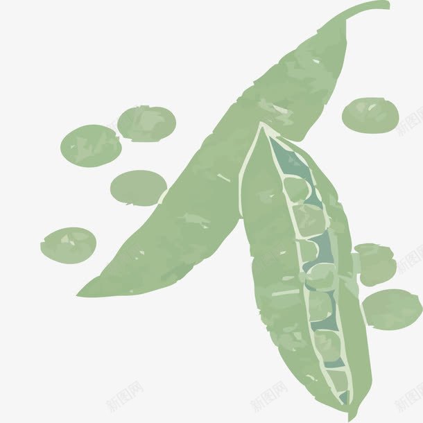 手绘绿色豌豆png免抠素材_88icon https://88icon.com 免抠绿色豌豆 手绘 植物 绿色 豌豆