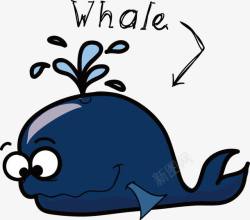 手绘卡通鲸鱼形矢量图素材