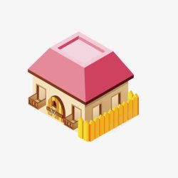 篱笆小房建筑矢量图素材