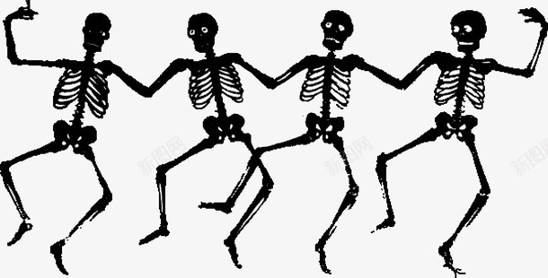 跳舞元素跳舞的黑色骷髅图标图标
