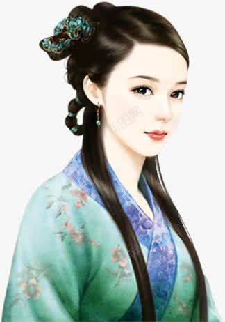 头戴青花的古代美人png免抠素材_88icon https://88icon.com 古代 美人 青花