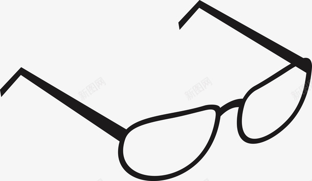 一个黑色眼镜矢量图图标图标