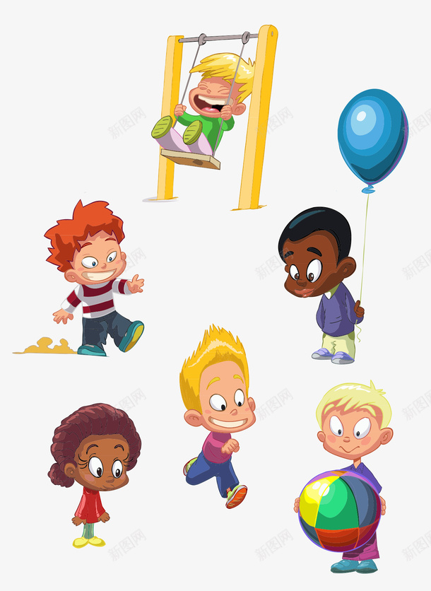 卡通儿童玩耍图矢量图eps免抠素材_88icon https://88icon.com 儿童 卡通 气球 玩耍 矢量图