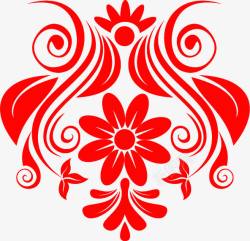 创意合成红色的花卉边框纹理素材