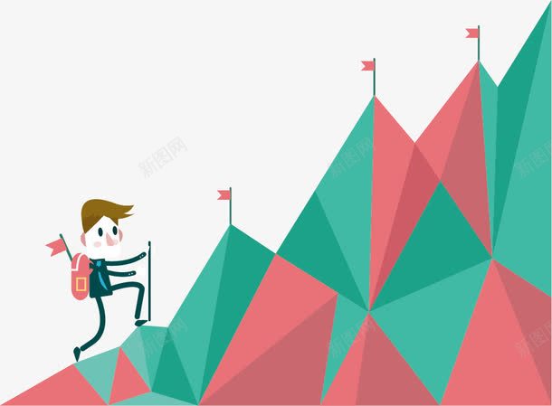 爬山的男人png免抠素材_88icon https://88icon.com 山 扁平 插图 男人