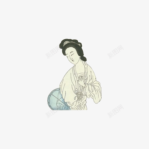 手绘古代女人png免抠素材_88icon https://88icon.com png图形 png装饰 人物 古典 女人 装饰