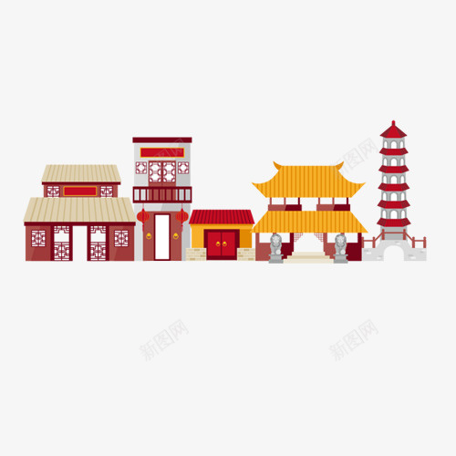 手绘房塔建筑png免抠素材_88icon https://88icon.com 塔 建筑 房 手绘