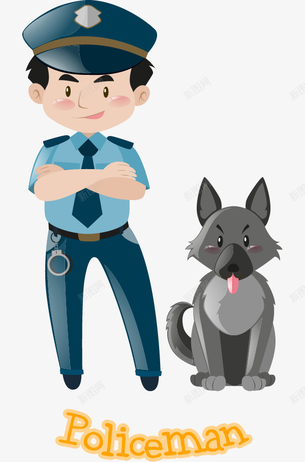 警察和警犬png免抠素材_88icon https://88icon.com 军犬 制服 动物 卡通 帅气的 微笑的 警察 警犬