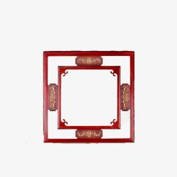 中国风古典红木框画框元素素材