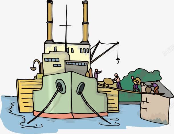 往货船搬货的人png免抠素材_88icon https://88icon.com 人 古船 插画 货物 货船