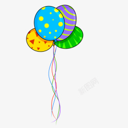 卡通彩色的节日气球矢量图素材