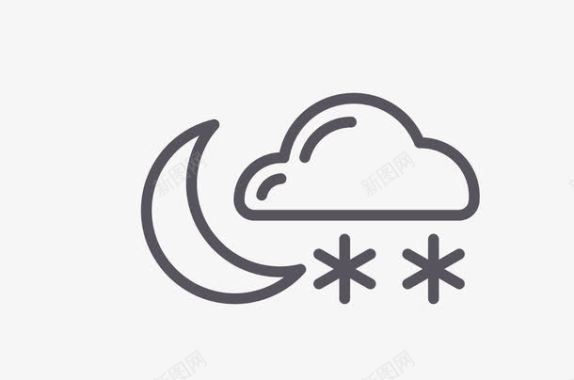 云漂浮手绘月亮和云图标图标