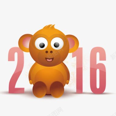2016新年字体卡通可爱2016新年猴年图标图标