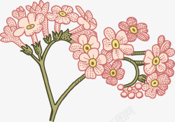 粉色手绘的花朵装饰素材