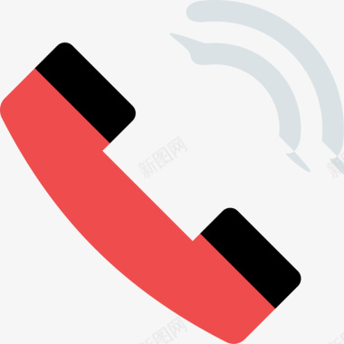 红色扁平化电话元素矢量图图标图标