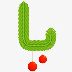 植物字母形状L松枝糖球字母L高清图片