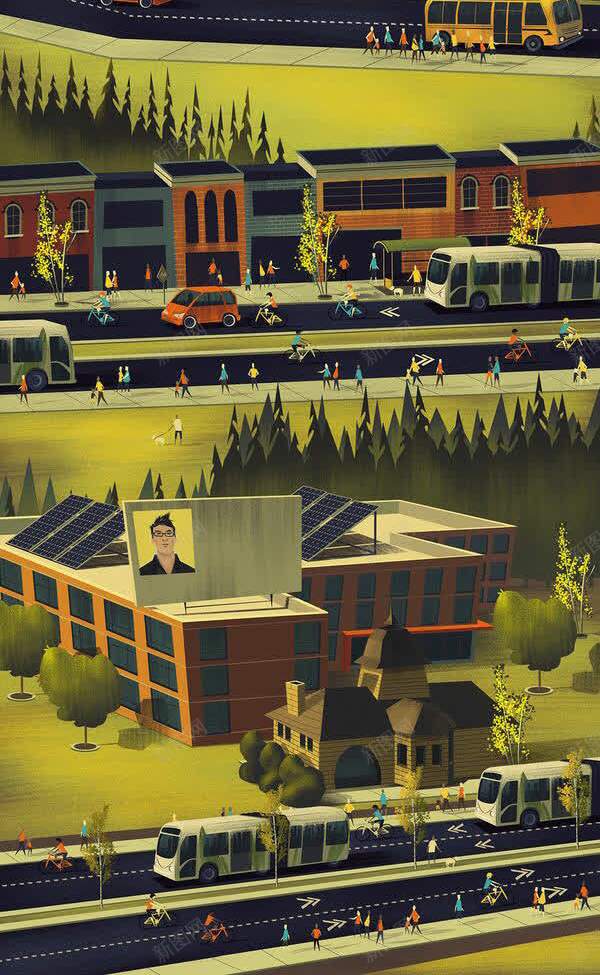 热闹的平原车来车往png免抠素材_88icon https://88icon.com 卡通手绘 平原 热闹