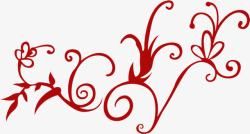 红色喜庆节日花纹手绘素材