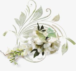 白色花纹花朵素材