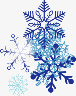 冬季美丽蓝色雪花素材