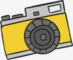 卡通黄色旅游相机矢量图素材
