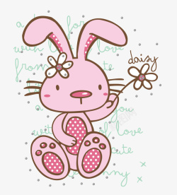粉色兔子矢量图素材