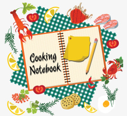 学习烹饪记录笔记矢量图素材