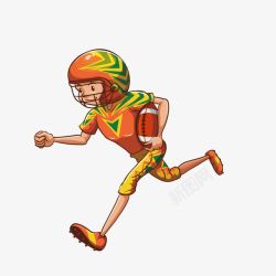 卡通男孩橄榄球运动插画素材