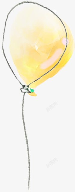 手绘黄色卡通气球素材