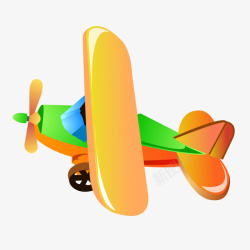 手绘儿童玩具飞机矢量图素材