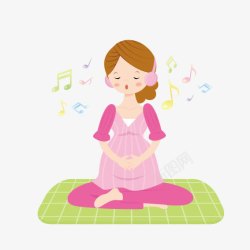听音乐练瑜伽的女孩素材