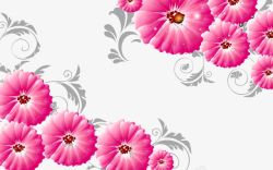 立体粉色花朵背景墙素材