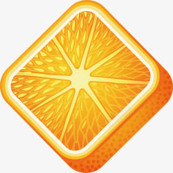 手绘方形橙子矢量图素材