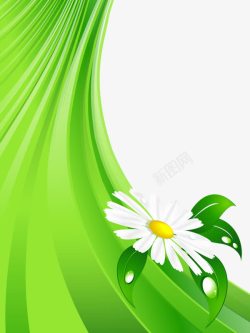 绿色滑滑梯和花朵素材