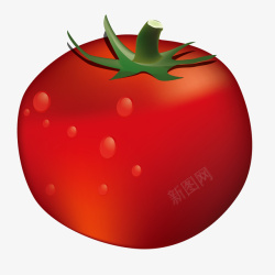 红色的卡通手绘番茄矢量图素材