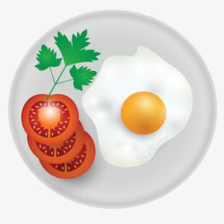 扁平西红柿煎蛋早餐素材