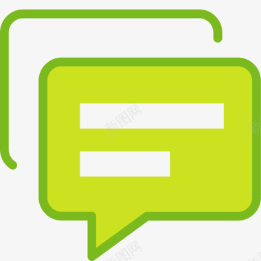 对话框绿色圆角扁平化对话框元素矢量图图标图标