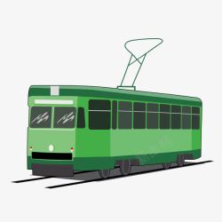 卡通绿色列车地铁素材
