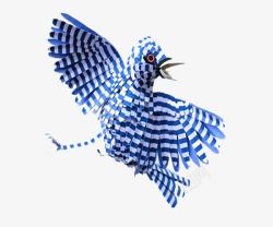 蓝色条纹小鸟素材