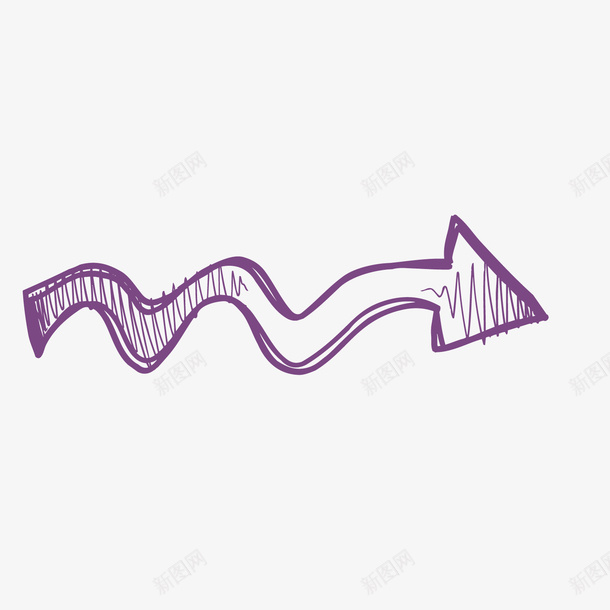 紫色蛇形手绘箭号矢量图ai免抠素材_88icon https://88icon.com 手绘 箭号 紫色 蛇形 矢量图