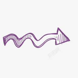 紫色蛇形手绘箭号矢量图素材