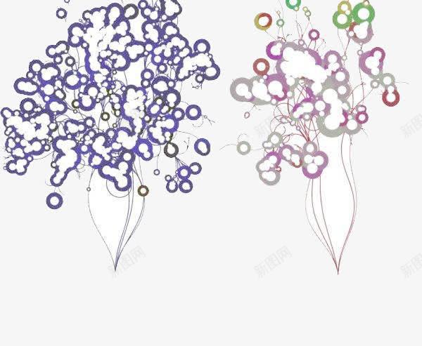 两朵抽象的花png免抠素材_88icon https://88icon.com 两朵花 抽象画 花朵 装饰图案