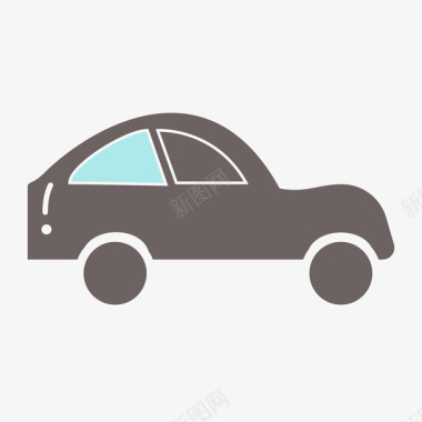 粉色背景元素灰色扁平化汽车元素矢量图图标图标