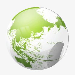 绿色玻璃质感圆形地球素材