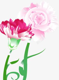 粉色梦幻手绘花朵节日素材