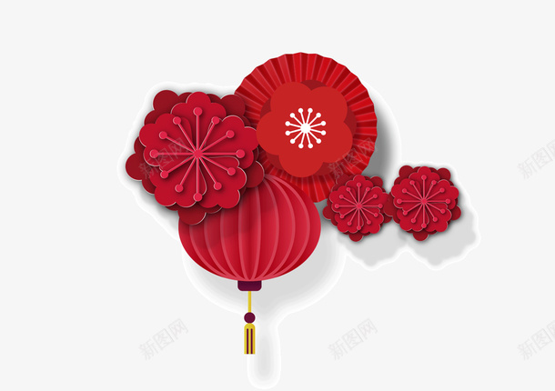 中国风灯笼花朵元素psd免抠素材_88icon https://88icon.com 国潮 灯笼 简约大气 花朵 装饰元素