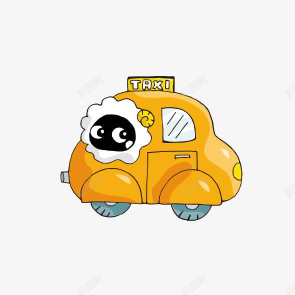 出租车卡通png免抠素材_88icon https://88icon.com 出租车 卡通 图案 装饰
